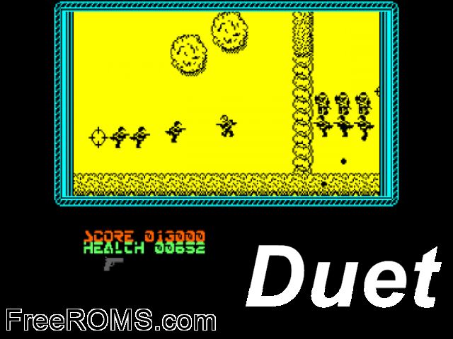Vietnam '65 (UK) (1986) [h1] Amstrad CPC game showing 3D box cover and gameplay screenshot